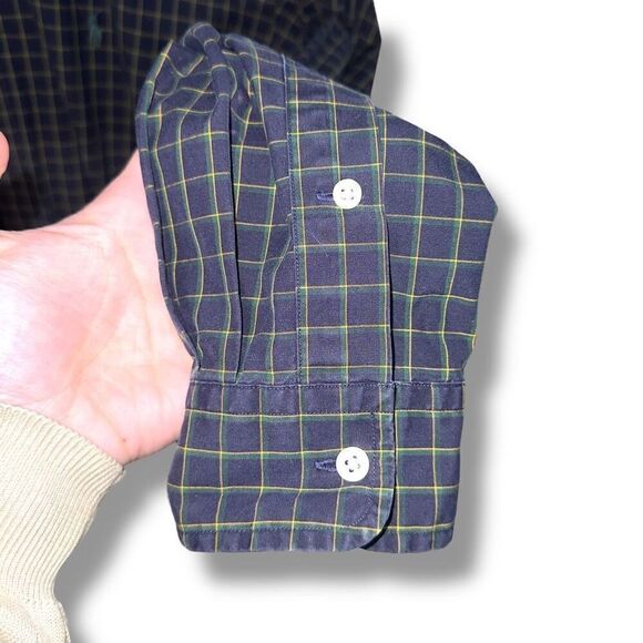 Polo Ralph Lauren Navy & Green 2 Ply Oxford Button Down Shirt Sz L - Picture 5 of 7